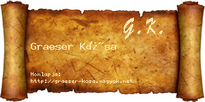 Graeser Kósa névjegykártya